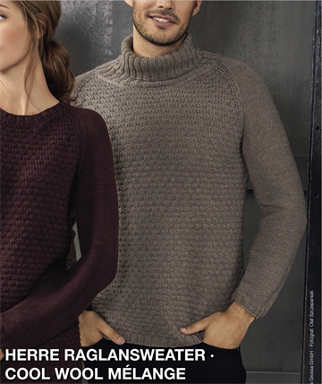 Herre Raglan sweater - Cool Wool Melange (GOTS) - Dansk Opskrift